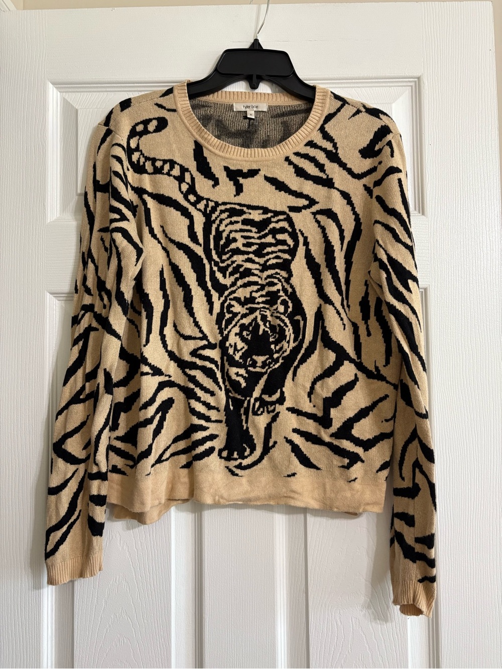 Tyler Boe Tiger Graphic Knit Sweater Small